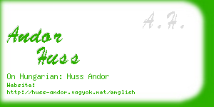 andor huss business card